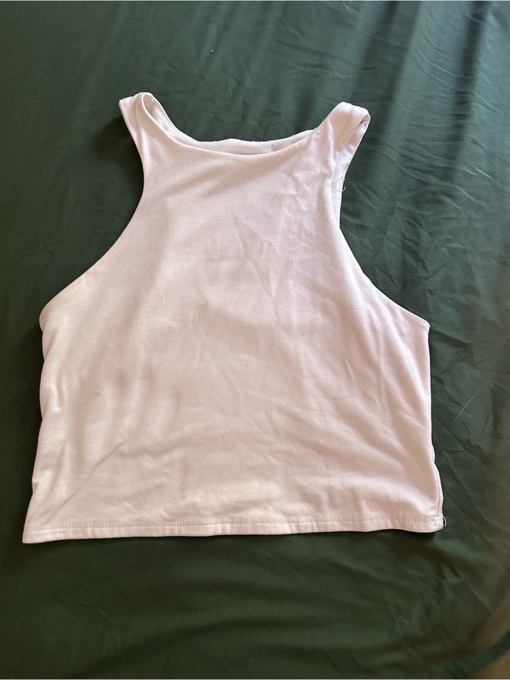 Sincerly Jules white Ribbed High-Neck Crop Tank